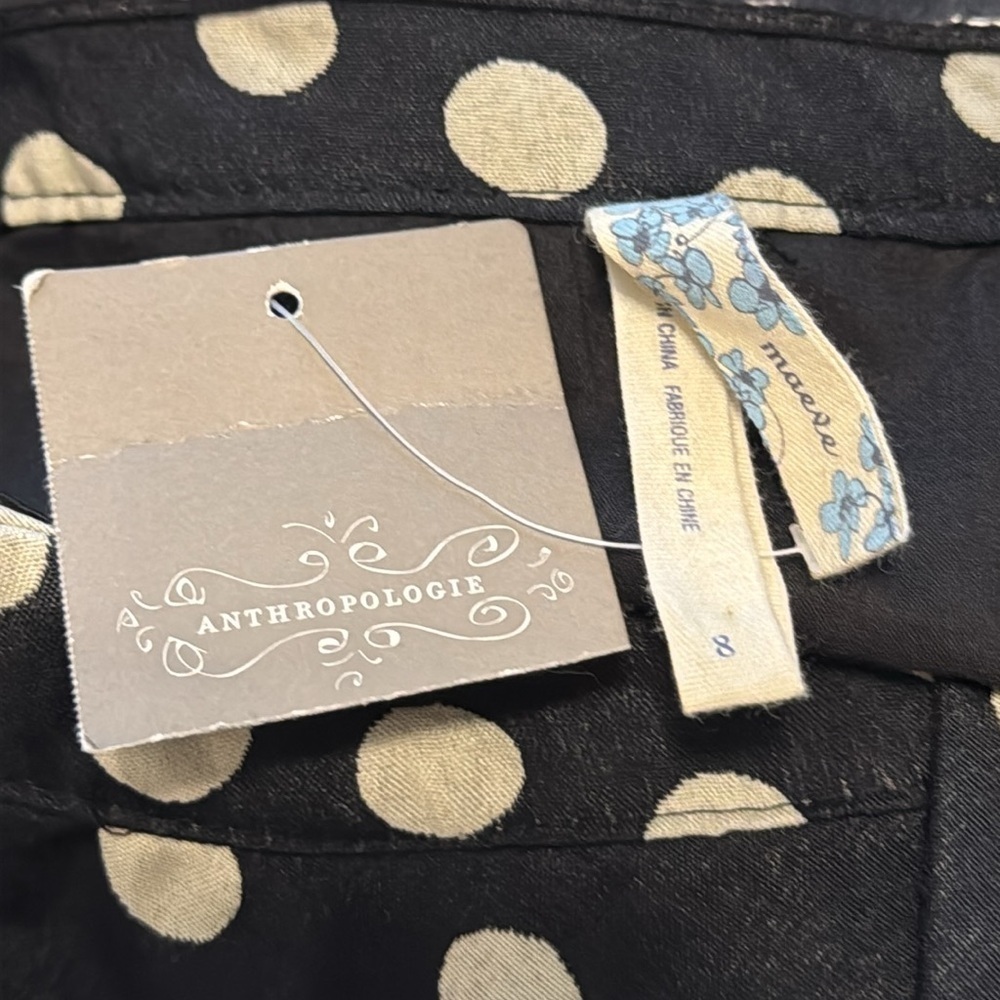 NWT Anthropologie Maeve Black Beige Polka Dot
Strapless Retro Pinup Dress Size 8 - Picture 5 of 8